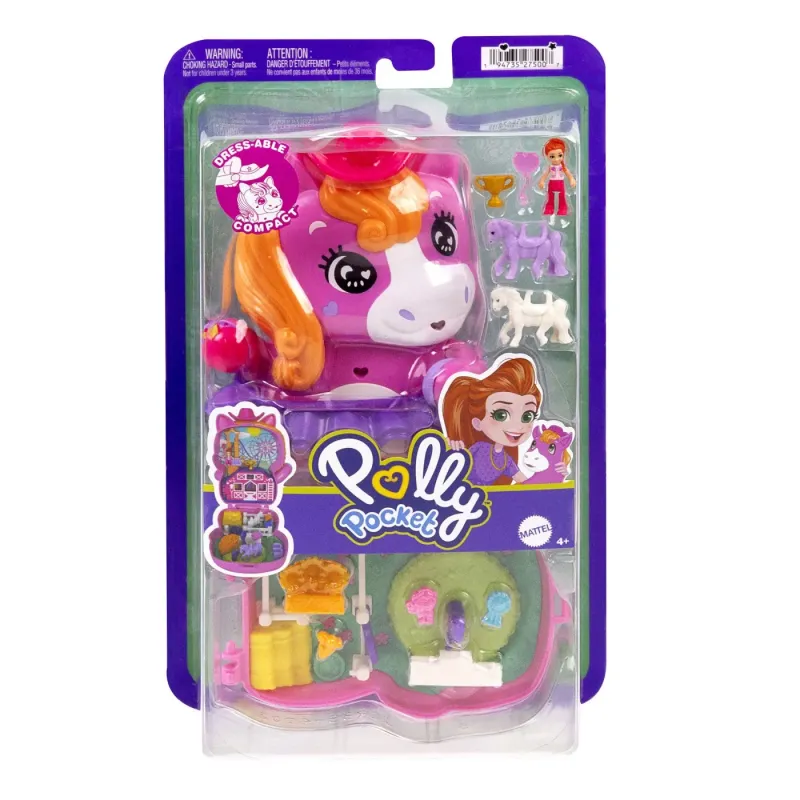 POLLY POCKET SET GENTUȚĂ ANIMALUT PONEI LA RODEO CU ACCESORII