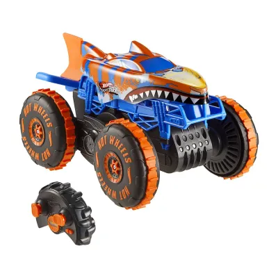 HOT WHEELS MONSTER TRUCK SHARKS VS DINOS MAȘINĂ CU TELECOMANDĂ TIGER SHARK CLIMBER