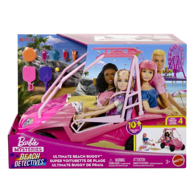 BARBIE MYSTERIES DETECTIVI PE PLAJA MAȘINUȚĂ BUGGY ȘI ACCESORII