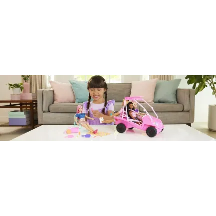 BARBIE MYSTERIES DETECTIVI PE PLAJA MAȘINUȚĂ BUGGY ȘI ACCESORII