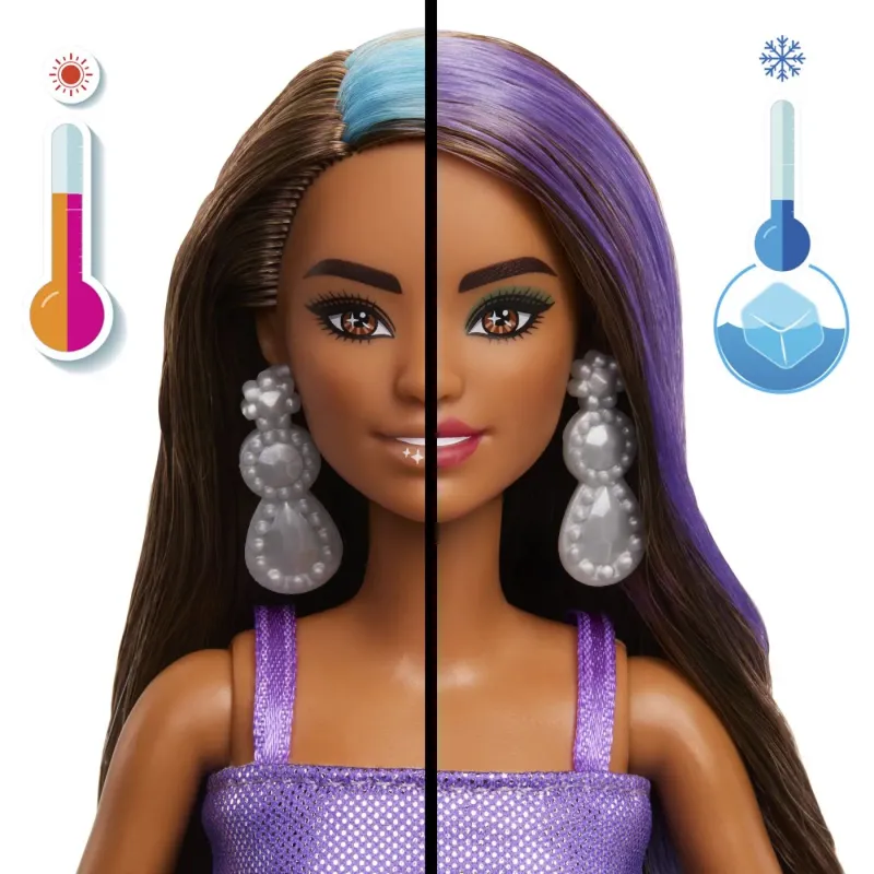 BARBIE SET PARTY UNBOXED REVEAL PAPUSA BARBIE VIOLET CU 10 ACCESORII SURPRIZA
