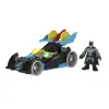 FISHER PRICE IMAGINEXT DC SUPER FRIENDS VEHICUL CU FIGURINĂ BATMAN CU COSTUM GRI