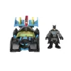 FISHER PRICE IMAGINEXT DC SUPER FRIENDS VEHICUL CU FIGURINĂ BATMAN CU COSTUM GRI