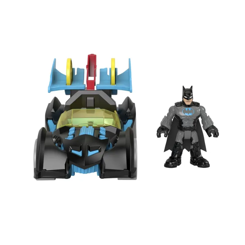 FISHER PRICE IMAGINEXT DC SUPER FRIENDS VEHICUL CU FIGURINĂ BATMAN CU COSTUM GRI