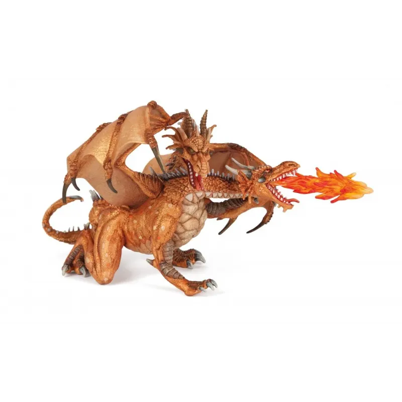 PAPO FIGURINĂ DRAGON CU DOUA CAPETE AURIU