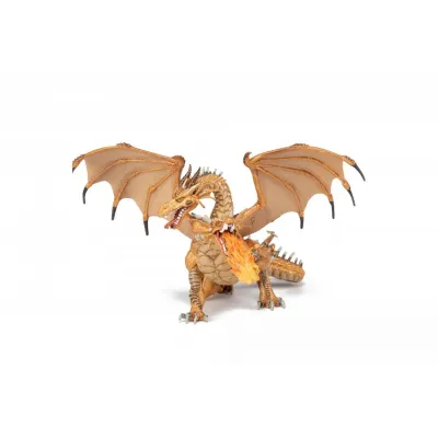 PAPO FIGURINĂ DRAGON CU DOUA CAPETE AURIU
