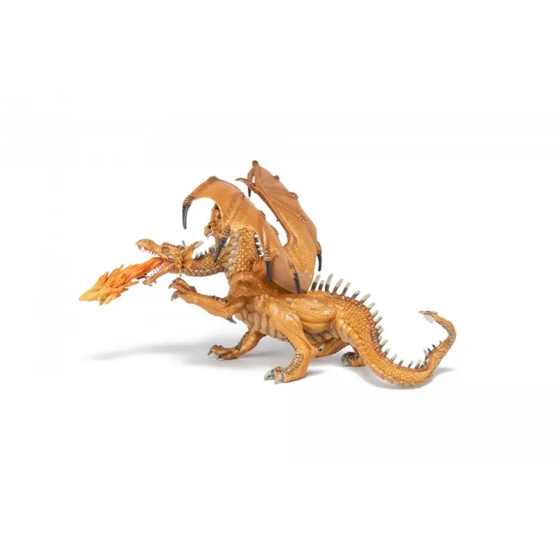PAPO FIGURINĂ DRAGON CU DOUA CAPETE AURIU