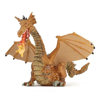 PAPO FIGURINĂ DRAGON AURIU INARIPAT CU FLACARA