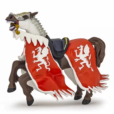 PAPO FIGURINĂ CALUL REGELUI CU BLAZON DRAGON ROSU