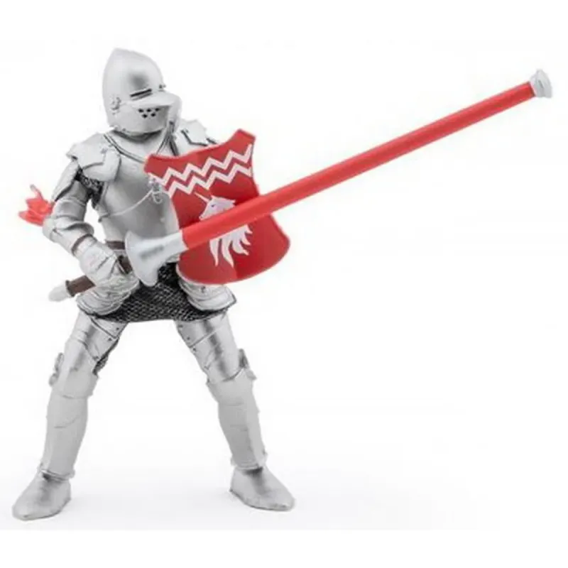 PAPO FIGURINĂ CAVALER CU SULITA ȘI SCUT ROSU
