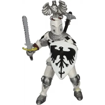 PAPO FIGURINĂ CAVALER CU PENE ALB