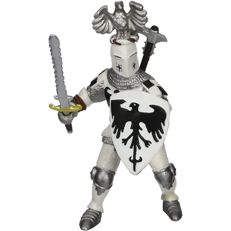 PAPO FIGURINĂ CAVALER CU PENE ALB