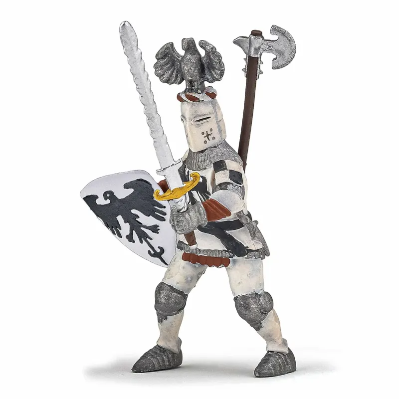 PAPO FIGURINĂ CAVALER CU PENE ALB