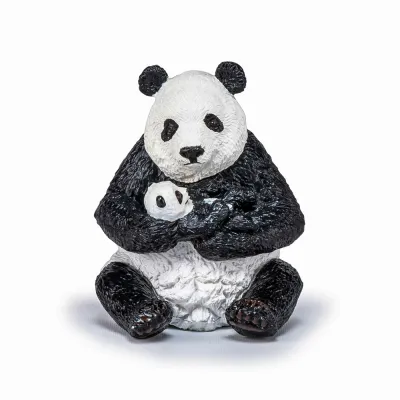 PAPO FIGURINĂ URS PANDA SEZAND CU PUI IN BRATE