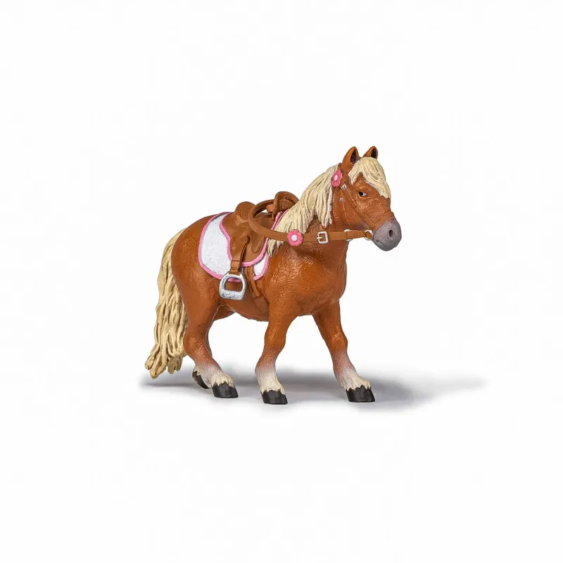 PAPO FIGURINĂ PONEI SHETLAND CU SA