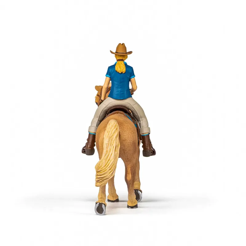 PAPO FIGURINĂ SET COWGIRL (VACARITA) PE CAL USA