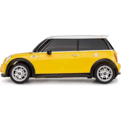 MAȘINĂ CU TELECOMANDĂ MINI COOPER GALBENA CU SCARA 1 LA 24