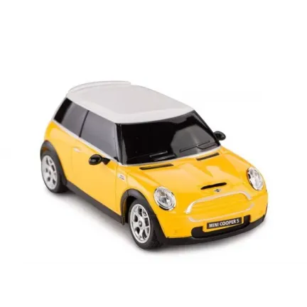 MAȘINĂ CU TELECOMANDĂ MINI COOPER GALBENA CU SCARA 1 LA 24