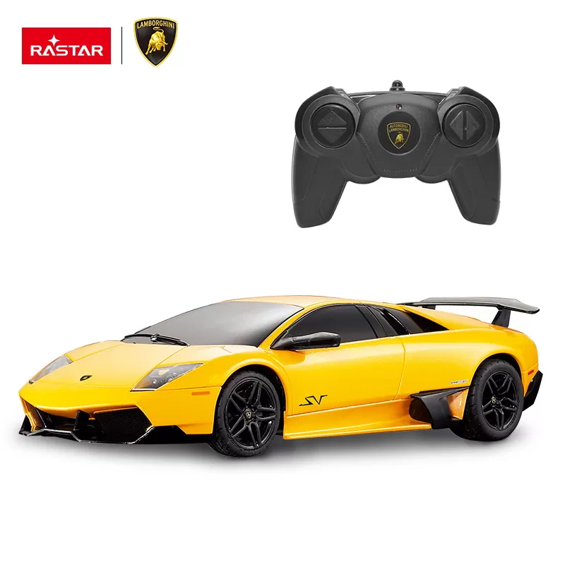 MAȘINĂ CU TELECOMANDĂ LAMBORGHINI MURCIELAGO LP670 GALBEN CU SCARA 1 LA 24
