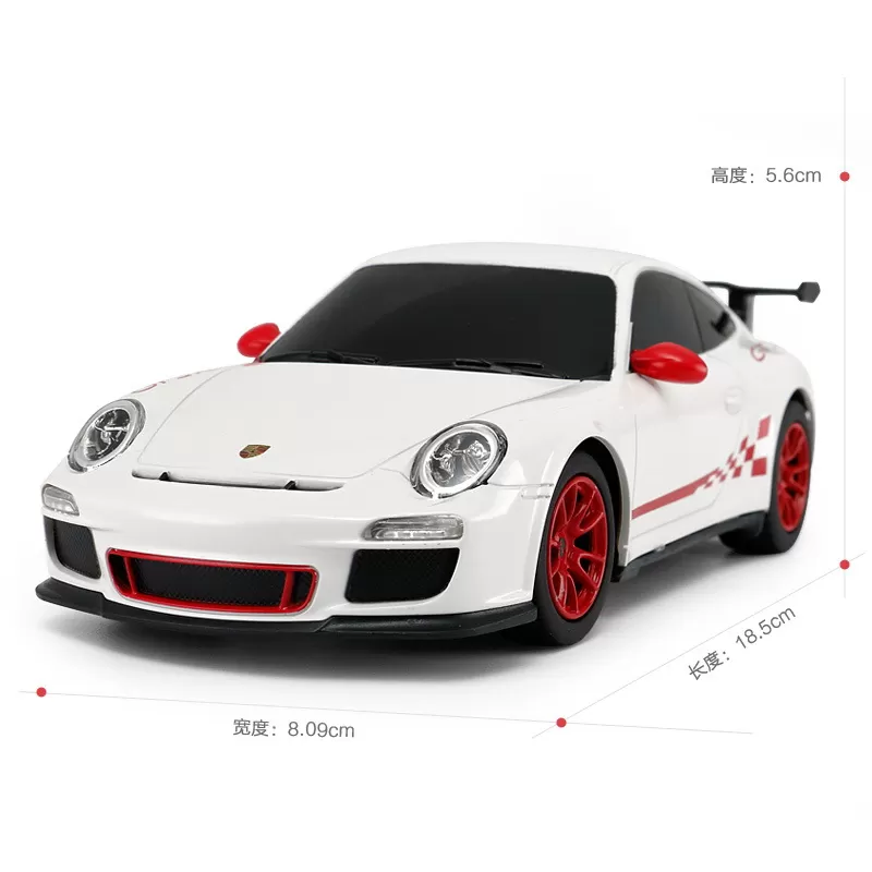 MAȘINĂ CU TELECOMANDĂ PORSCHE GT3 RS ALB CU SCARA 1 LA 24