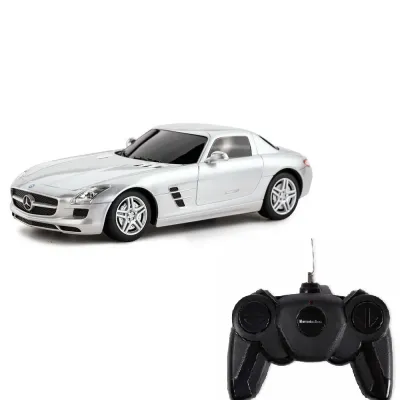 MAȘINĂ CU TELECOMANDĂ MERCEDES-BENZ SLS AMG ARGINTIE SCARA 1 LA 24