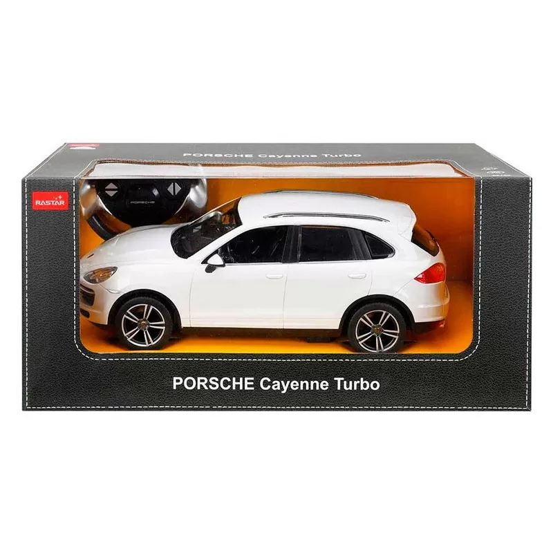 MAȘINĂ CU TELECOMANDĂ PORSCHE CAYENNE TURBO ALB CU SCARA 1 LA 14