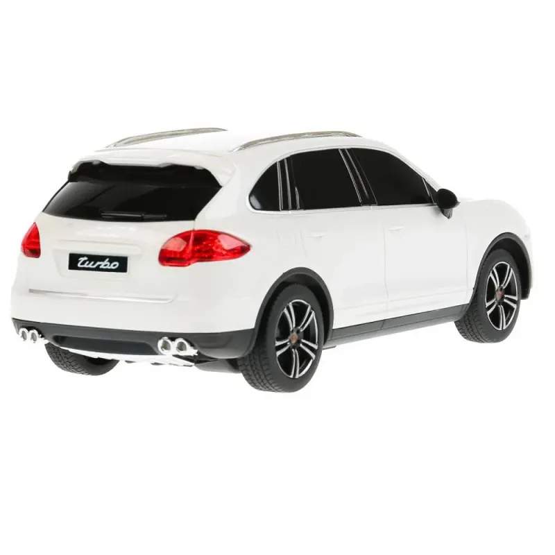 MAȘINĂ CU TELECOMANDĂ PORSCHE CAYENNE TURBO ALB CU SCARA 1 LA 24