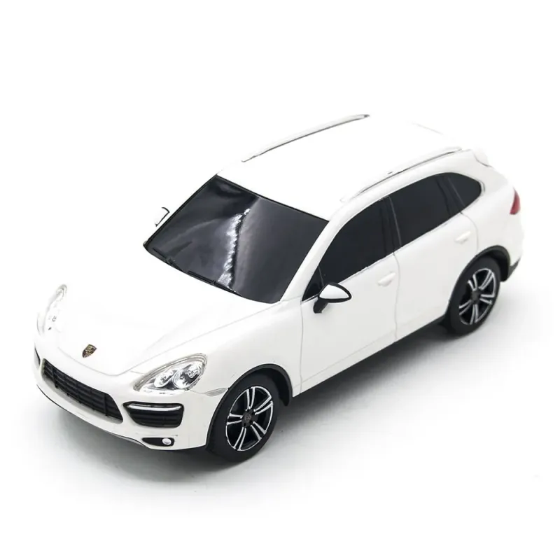 MAȘINĂ CU TELECOMANDĂ PORSCHE CAYENNE TURBO ALB CU SCARA 1 LA 24