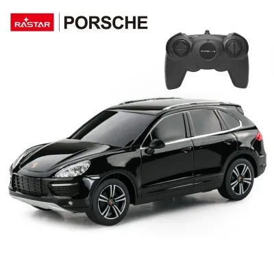 MAȘINĂ CU TELECOMANDĂ PORSCHE CAYENNE TURBO NEGRU CU SCARA 1 LA 24