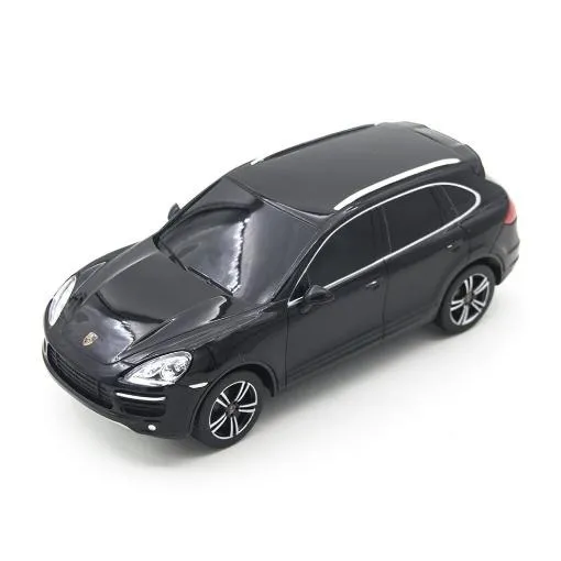 MAȘINĂ CU TELECOMANDĂ PORSCHE CAYENNE TURBO NEGRU CU SCARA 1 LA 24