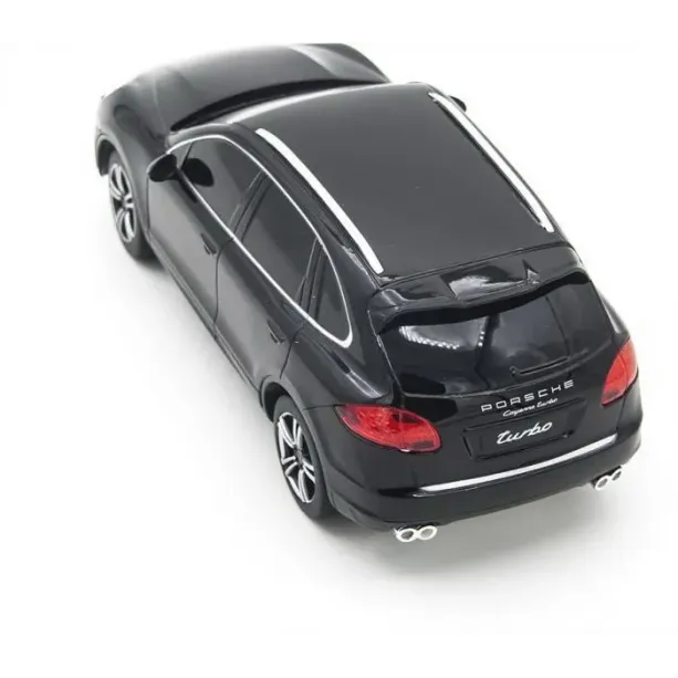 MAȘINĂ CU TELECOMANDĂ PORSCHE CAYENNE TURBO NEGRU CU SCARA 1 LA 24