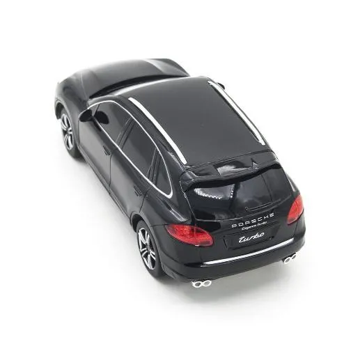 MAȘINĂ CU TELECOMANDĂ PORSCHE CAYENNE TURBO NEGRU CU SCARA 1 LA 24