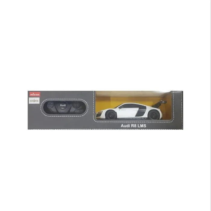 MAȘINĂ CU TELECOMANDĂ AUDI R8 ALB CU SCARA 1 LA 24