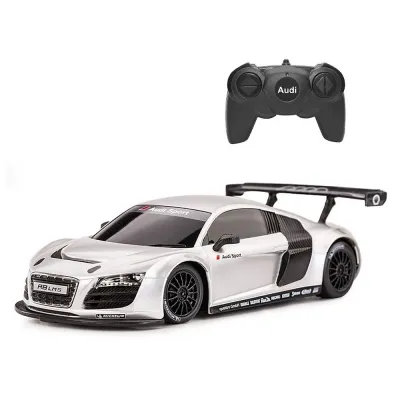 MAȘINĂ CU TELECOMANDĂ AUDI R8 ALB CU SCARA 1 LA 24