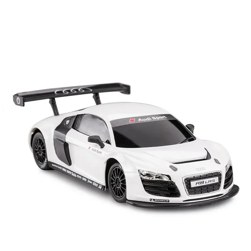 MAȘINĂ CU TELECOMANDĂ AUDI R8 ALB CU SCARA 1 LA 24