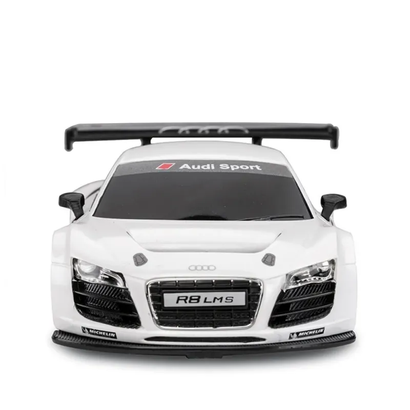 MAȘINĂ CU TELECOMANDĂ AUDI R8 ALB CU SCARA 1 LA 24