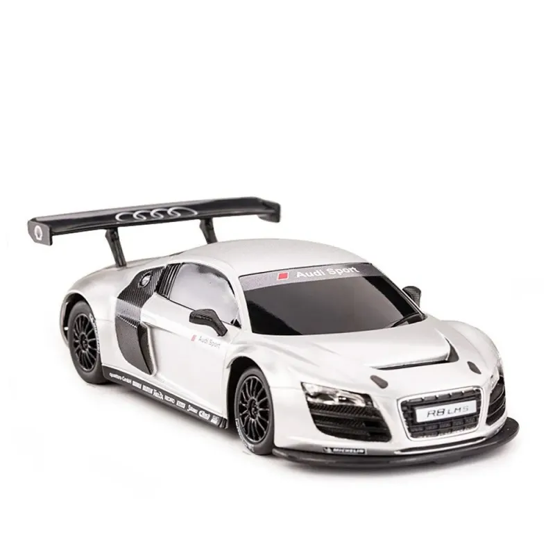 MAȘINĂ CU TELECOMANDĂ AUDI R8 ALB CU SCARA 1 LA 24