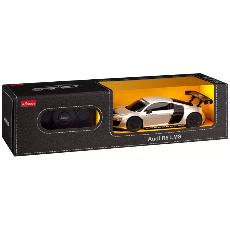 MAȘINĂ CU TELECOMANDĂ AUDI R8 ARGINTIU CU SCARA 1 LA 24