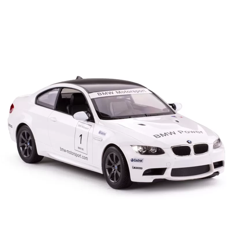 MAȘINĂ CU TELECOMANDĂ BMW M3 ALB CU SCARA 1 LA 14