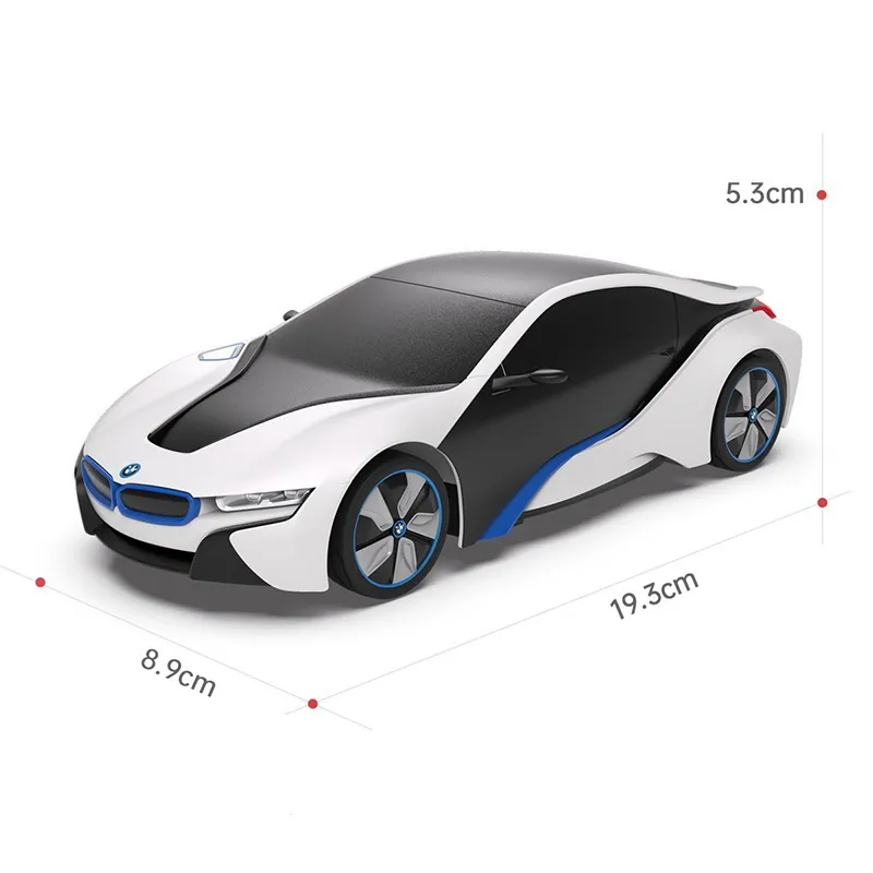 MAȘINĂ CU TELECOMANDĂ BMW I8 ALBA SCARA 1 LA 24