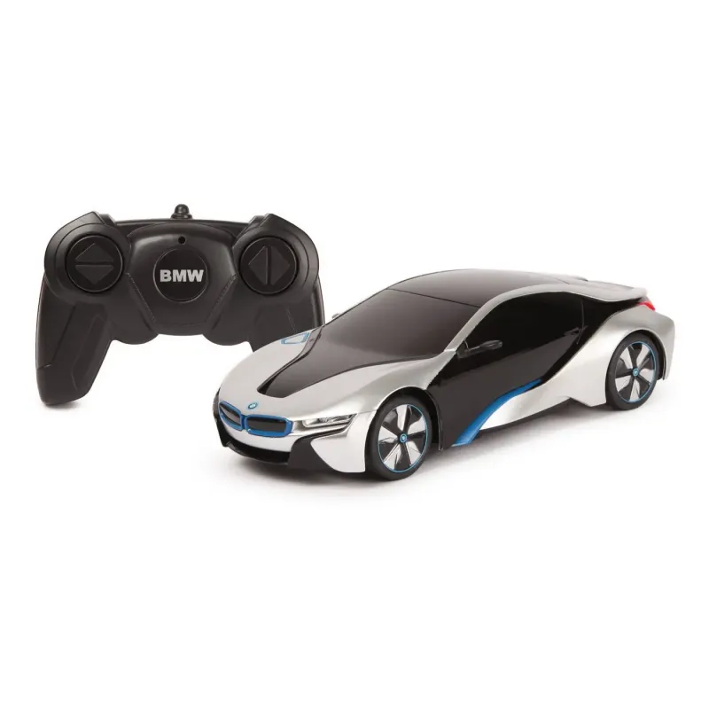 MAȘINĂ CU TELECOMANDĂ BMW I8 ARGINTIE SCARA 1 LA 24