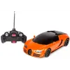 MAȘINĂ CU TELECOMANDĂ BUGATTI GRAND SPORT VITESSE PORTOCALIE CU SCARA 1 LA 18