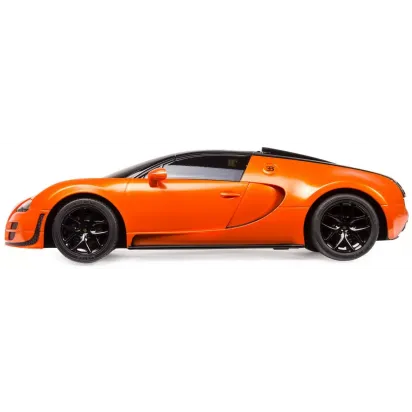 MAȘINĂ CU TELECOMANDĂ BUGATTI GRAND SPORT VITESSE PORTOCALIE CU SCARA 1 LA 18