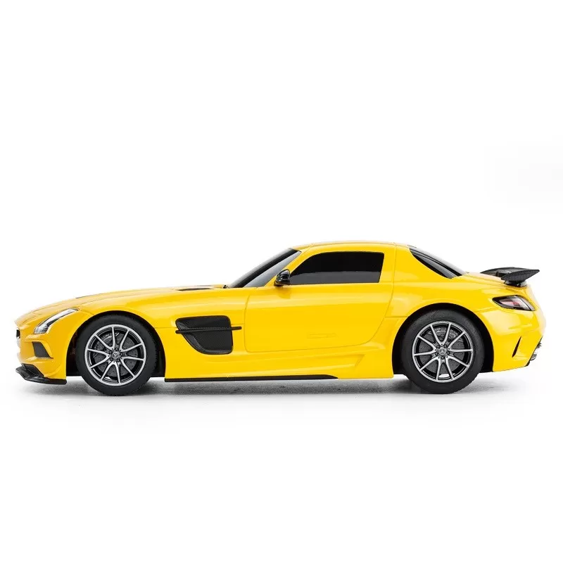 MAȘINĂ CU TELECOMANDĂ MERCEDES-BENZ SLS AMG GALBENA CU SCARA 1 LA 18