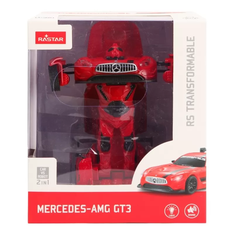 MAȘINUȚĂ METALICĂ CONVERTIBILA MERCEDES BENZ GT3 ROSIE CU SCARA 1 LA 32