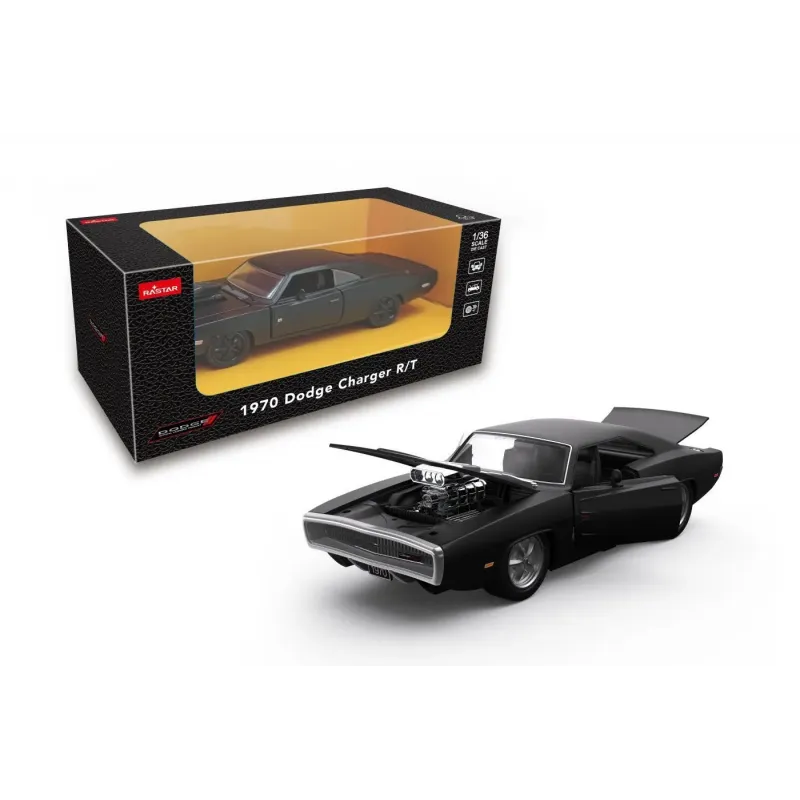 Machetă auto Rastar - DODGE CHARGER R/T 1970 Negru [1:36]