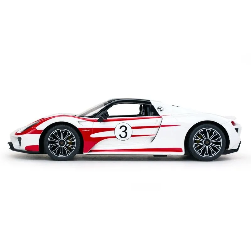 MAȘINĂ CU TELECOMANDĂ PORSCHE 918 SPYDER WEISSACH ALB SCARA 1 LA 14