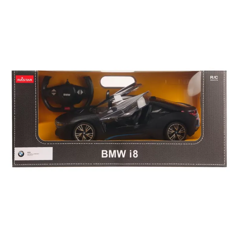 MAȘINĂ CU TELECOMANDĂ BMW I8 NEGRU SCARA 1 LA 14