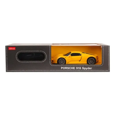MAȘINĂ CU TELECOMANDĂ PORSCHE 918 SPYDER GALBEN CU SCARA 1 LA 24