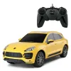 MAȘINĂ CU TELECOMANDĂ PORSCHE MACAN TURBO GALBEN CU SCARA 1 LA 24